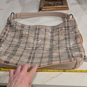 Source Unknown Beige Plaid Shoulder Bag